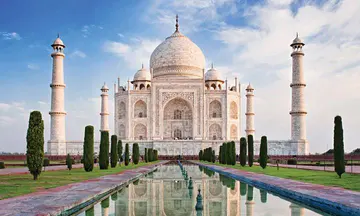 Explore the Taj Mahal in Agra on a memorable guided tour. Discover Mughal history, white marble architecture, beautiful gardens and optional Agra sightseeing.