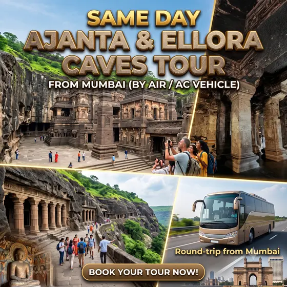 Mumbai: Same Day Tour of Ajanta & Ellora Caves
